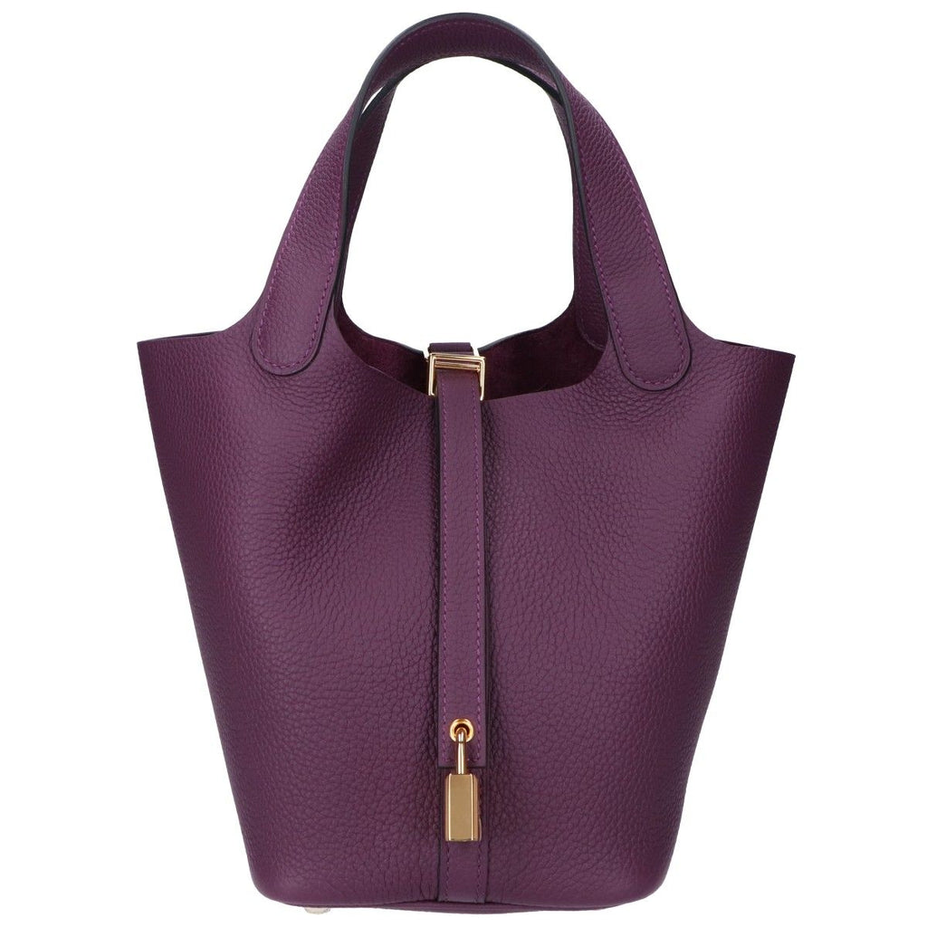 Hermes Togo Ultra Violet Picotin Lock PM Handbag