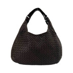 Bottega Veneta Campana Intrecciato Leather Shoulder Bag Handbag Brown — view 3