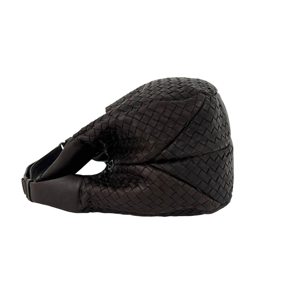 Bottega Veneta Campana Intrecciato Leather Shoulder Bag Handbag Brown — view 5