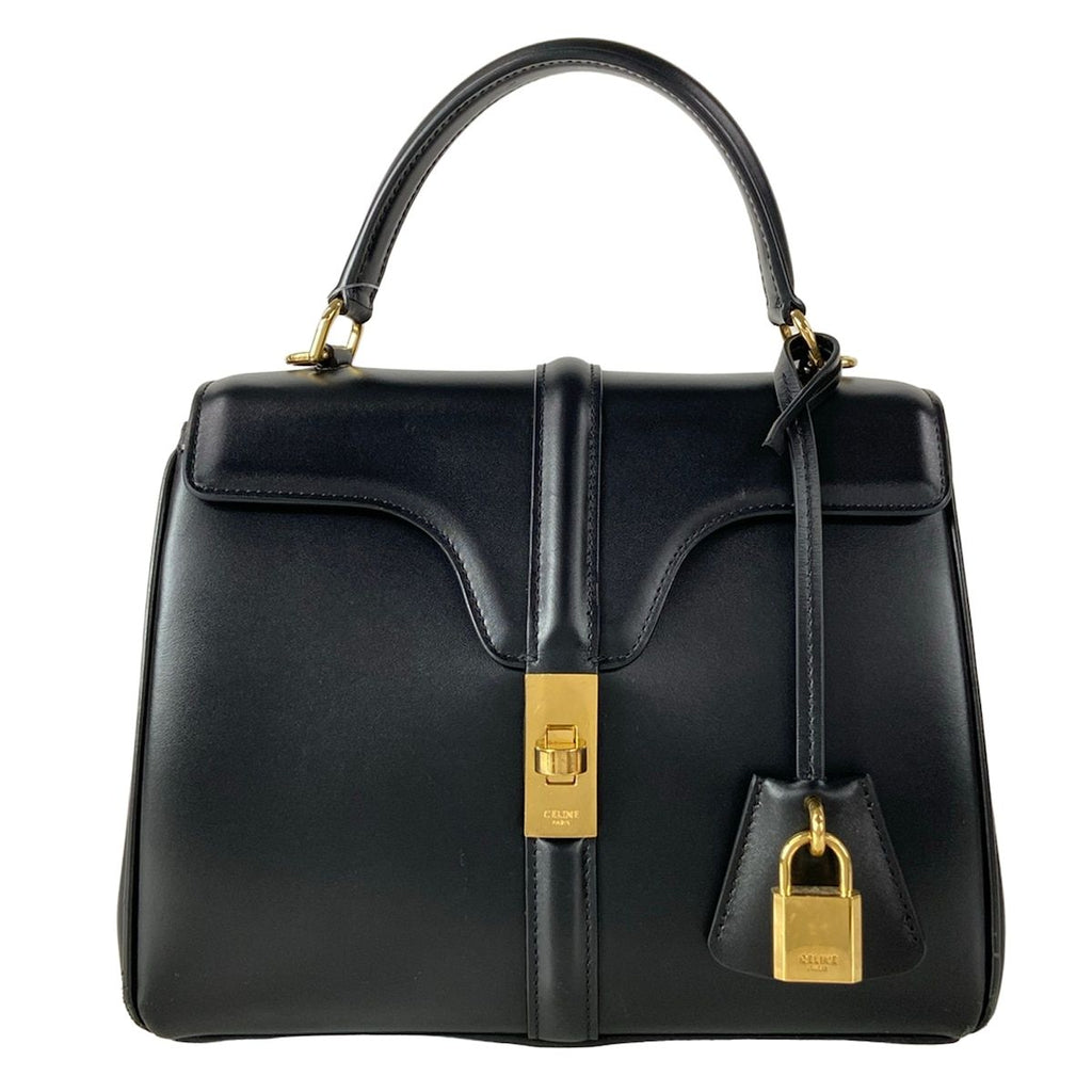 Celine Handbag 16 Small Black Leather