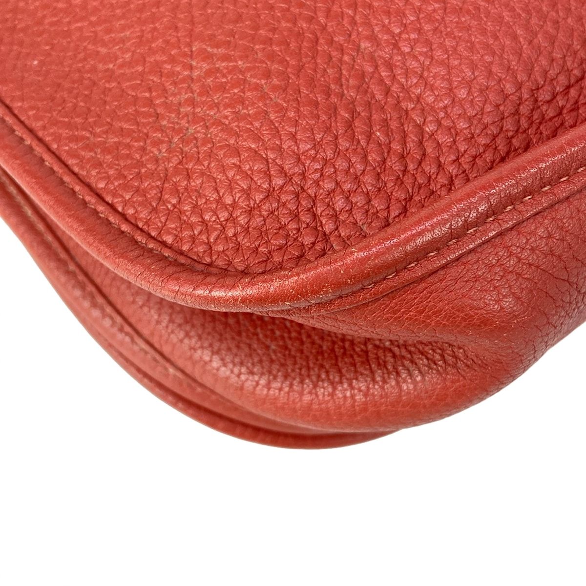 Hermes Shoulder Bag Evelyne de GM 2 GM Rouge Venetian Silver — view 7