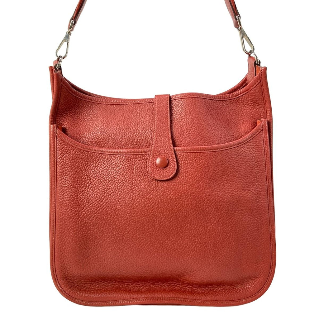 Hermes Shoulder Bag Evelyne de GM 2 GM Rouge Venetian Silver — view 3