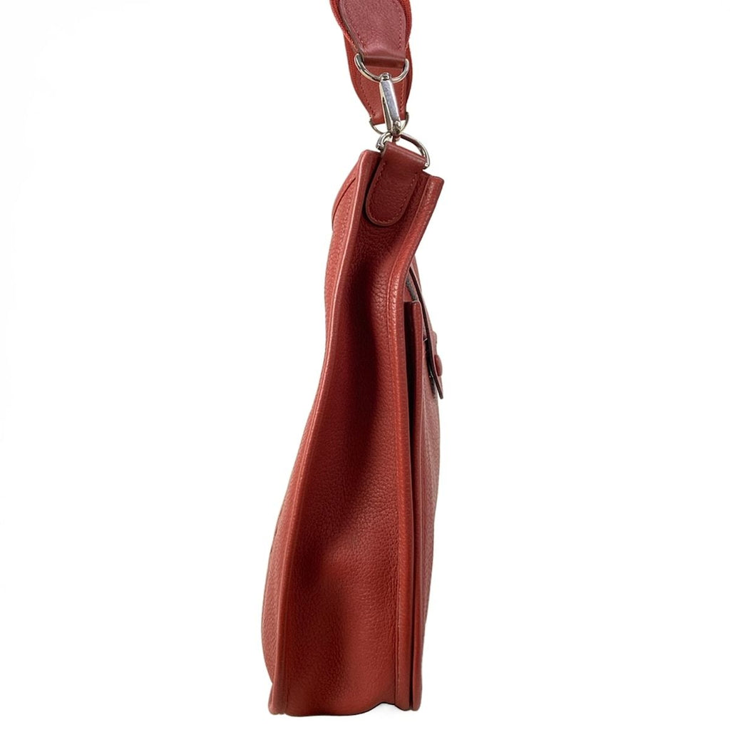 Hermes Shoulder Bag Evelyne de GM 2 GM Rouge Venetian Silver — view 4