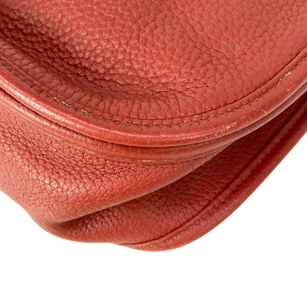 Hermes Shoulder Bag Evelyne de GM 2 GM Rouge Venetian Silver — view 6