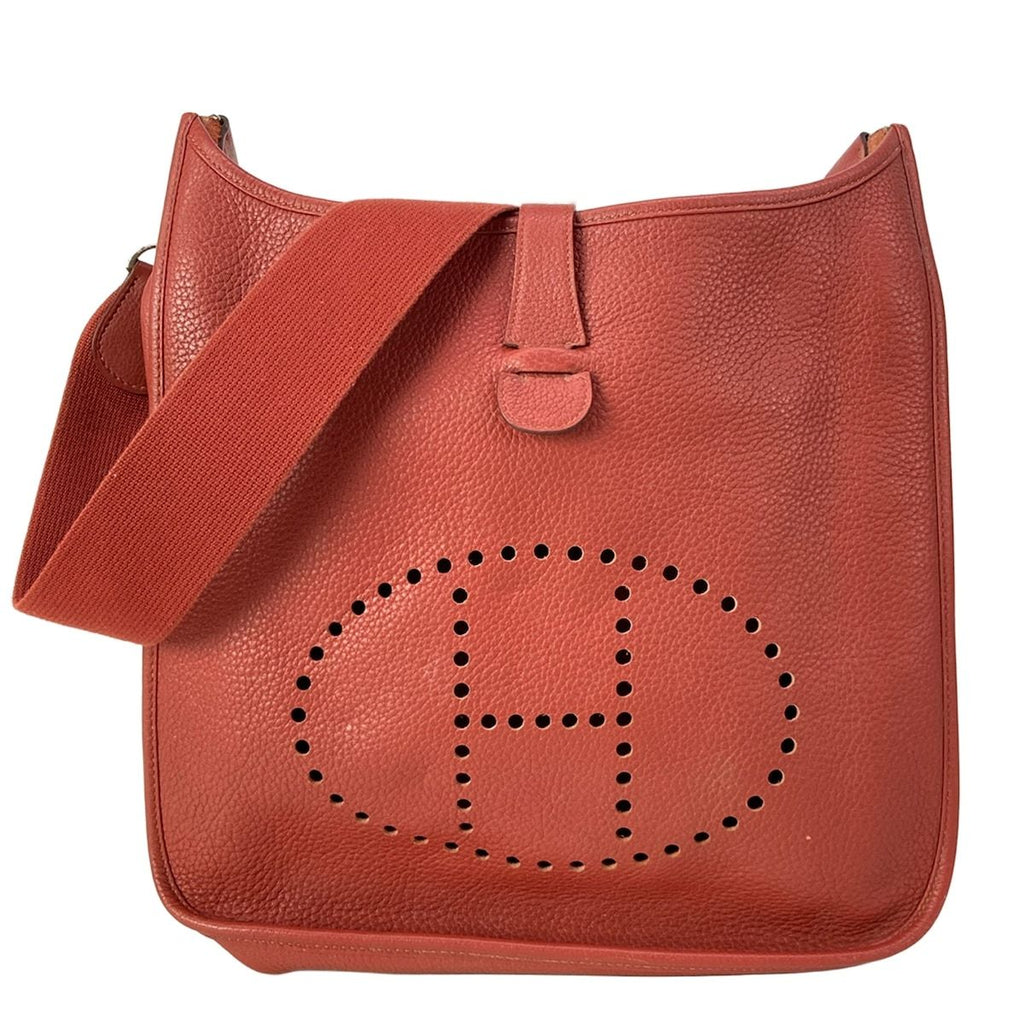 Hermes Shoulder Bag Evelyne de GM 2 GM Rouge Venetian Silver