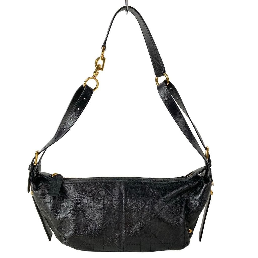 Dior Shoulder Bag D-journey Small Black Leather