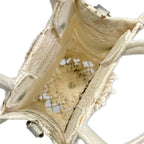 Dior Tote Bag Book Mini Phone White Lace Cotton Leather — view 7