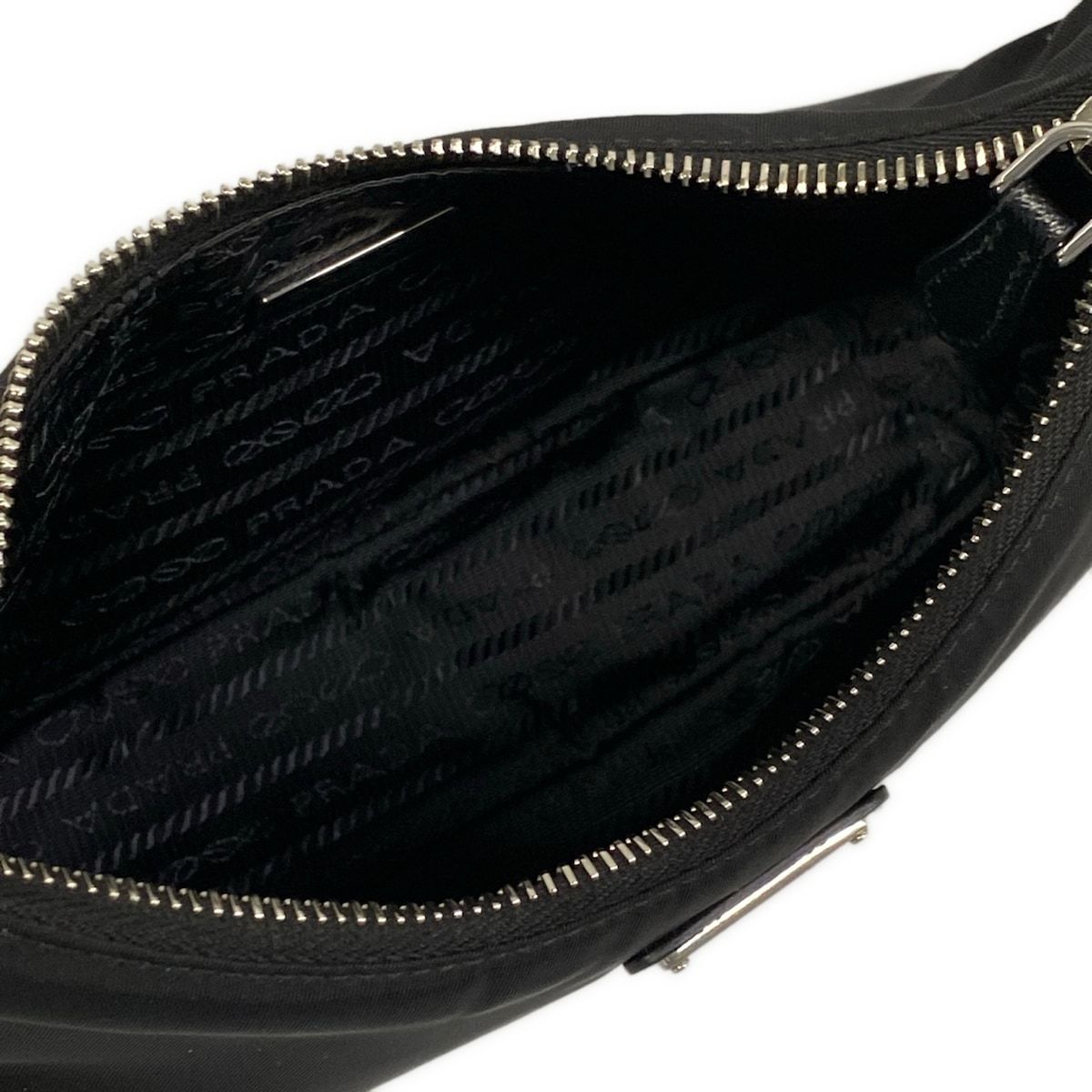 Prada Shoulder Bag Re Edition Re-Nylon Black Detachable Strap Leather — view 7