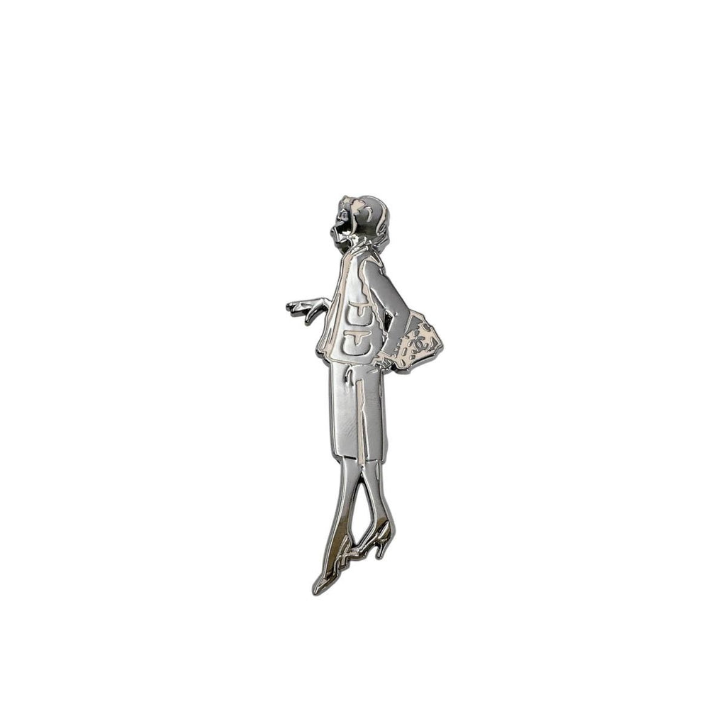 Chanel Pin Brooch Plate Pendant Silver — view 2