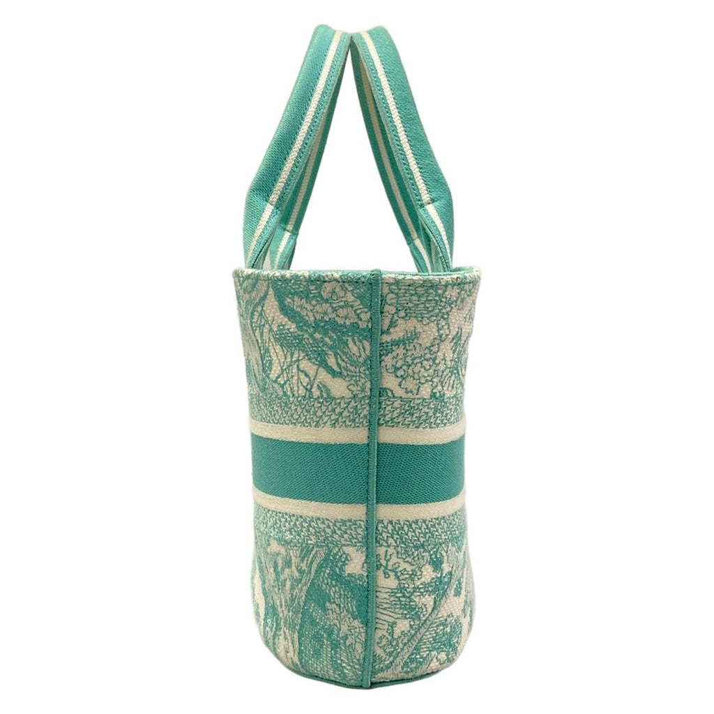 Dior Tote Bag Pannier Chapeau Light Green Toile de Jouy Embroidery — view 4