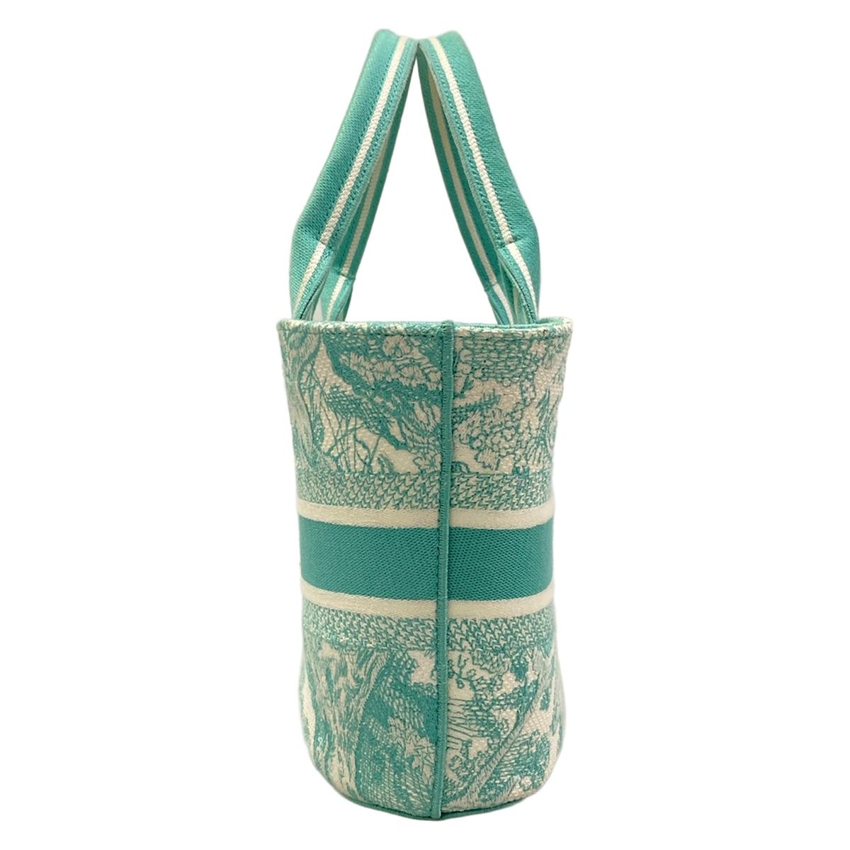 Dior Tote Bag Pannier Chapeau Light Green Toile de Jouy Embroidery — view 4