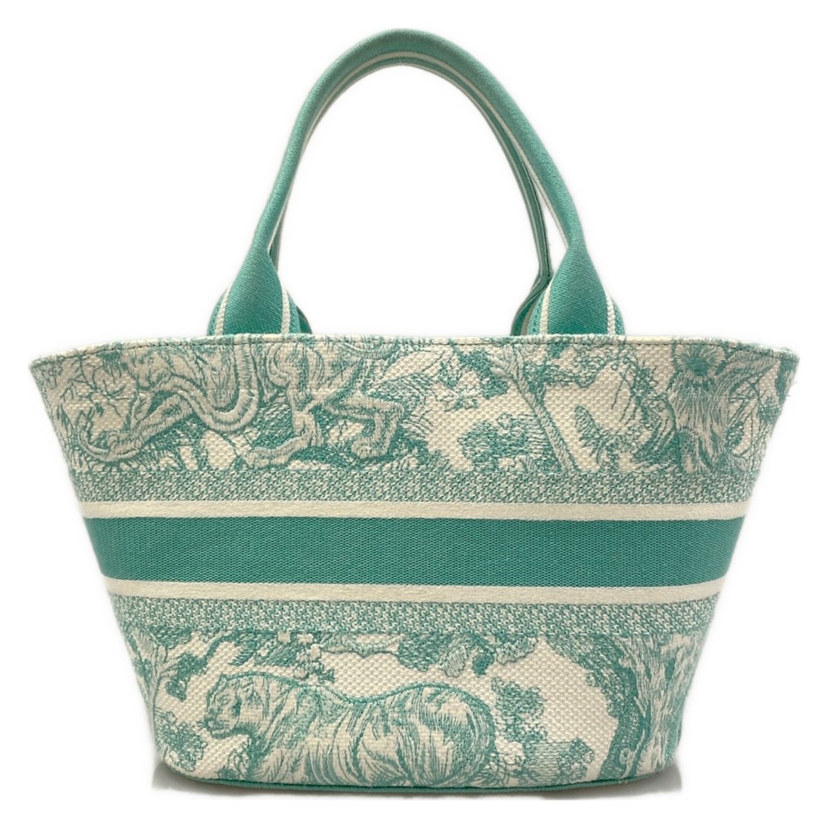 Dior Tote Bag Pannier Chapeau Light Green Toile de Jouy Embroidery — view 3
