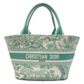 Dior Tote Bag Pannier Chapeau Light Green Toile de Jouy Embroidery