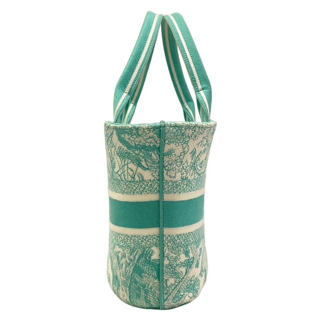 Dior Tote Bag Pannier Chapeau Light Green Toile de Jouy Embroidery — view 2
