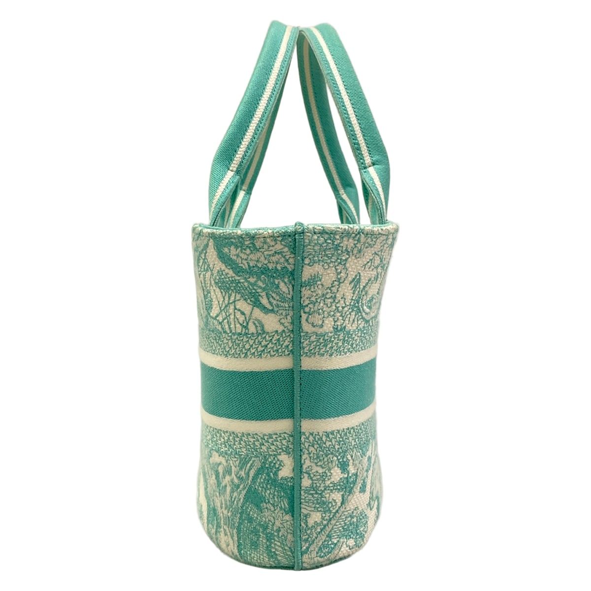 Dior Tote Bag Pannier Chapeau Light Green Toile de Jouy Embroidery — view 2