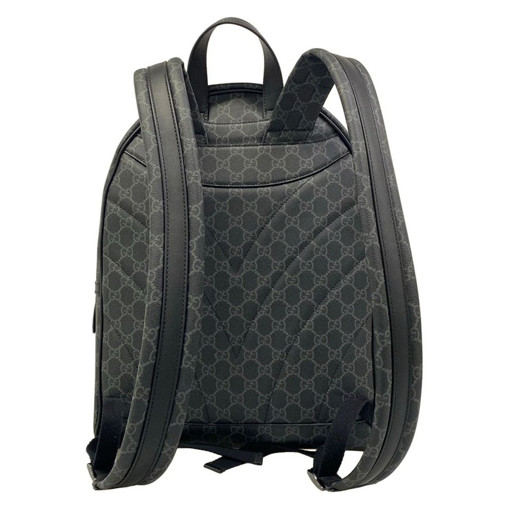 Gucci Backpack GG Plus Supreme Black Dark Gray Leather — view 3