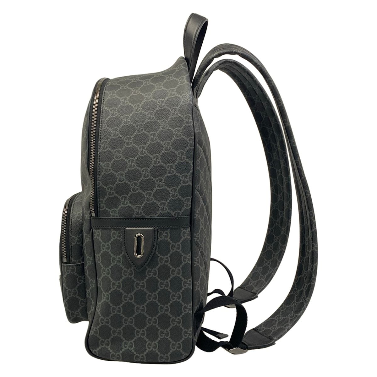 Gucci Backpack GG Plus Supreme Black Dark Gray Leather — view 4