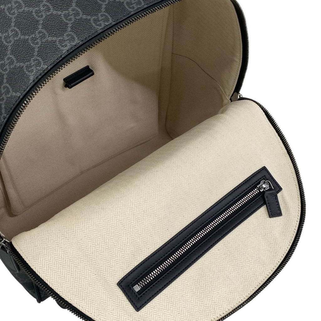 Gucci Backpack GG Plus Supreme Black Dark Gray Leather — view 7