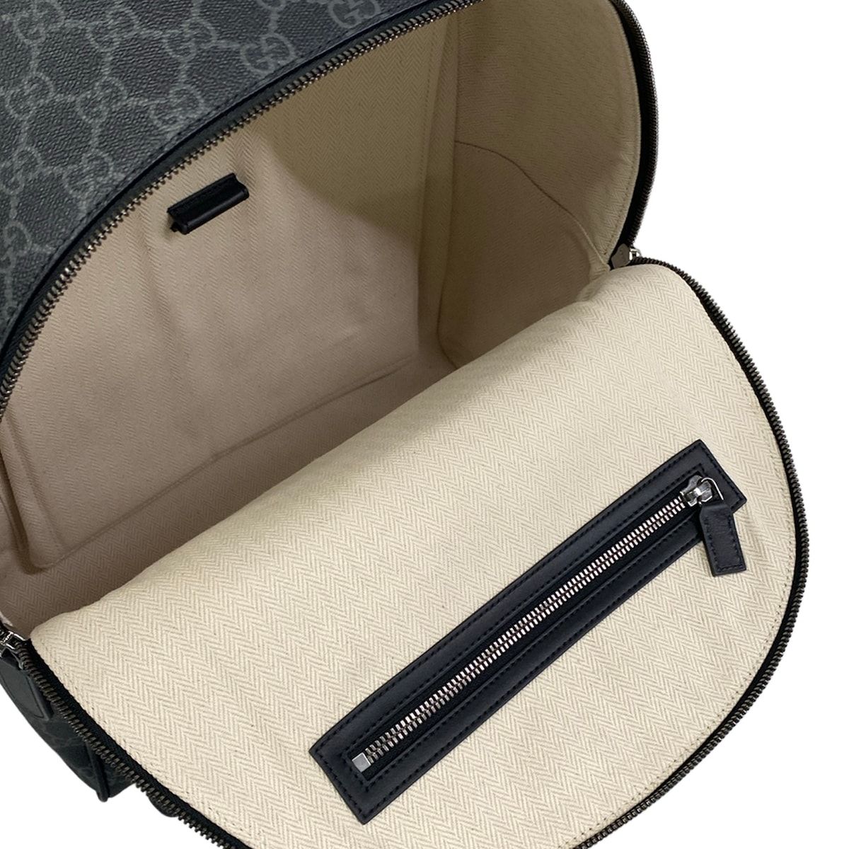 Gucci Backpack GG Plus Supreme Black Dark Gray Leather — view 7