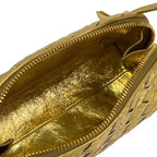 Bottega Veneta Shoulder Bag Concert Pouch Gold Embossed Leather — view 7