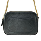 Chanel Shoulder Bag Quilted Black Chain Vintage Gold Leather — view 3