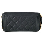 Chanel Wallet Boy Quilted Black Chain Matte Togo Shoulder Bag — view 2