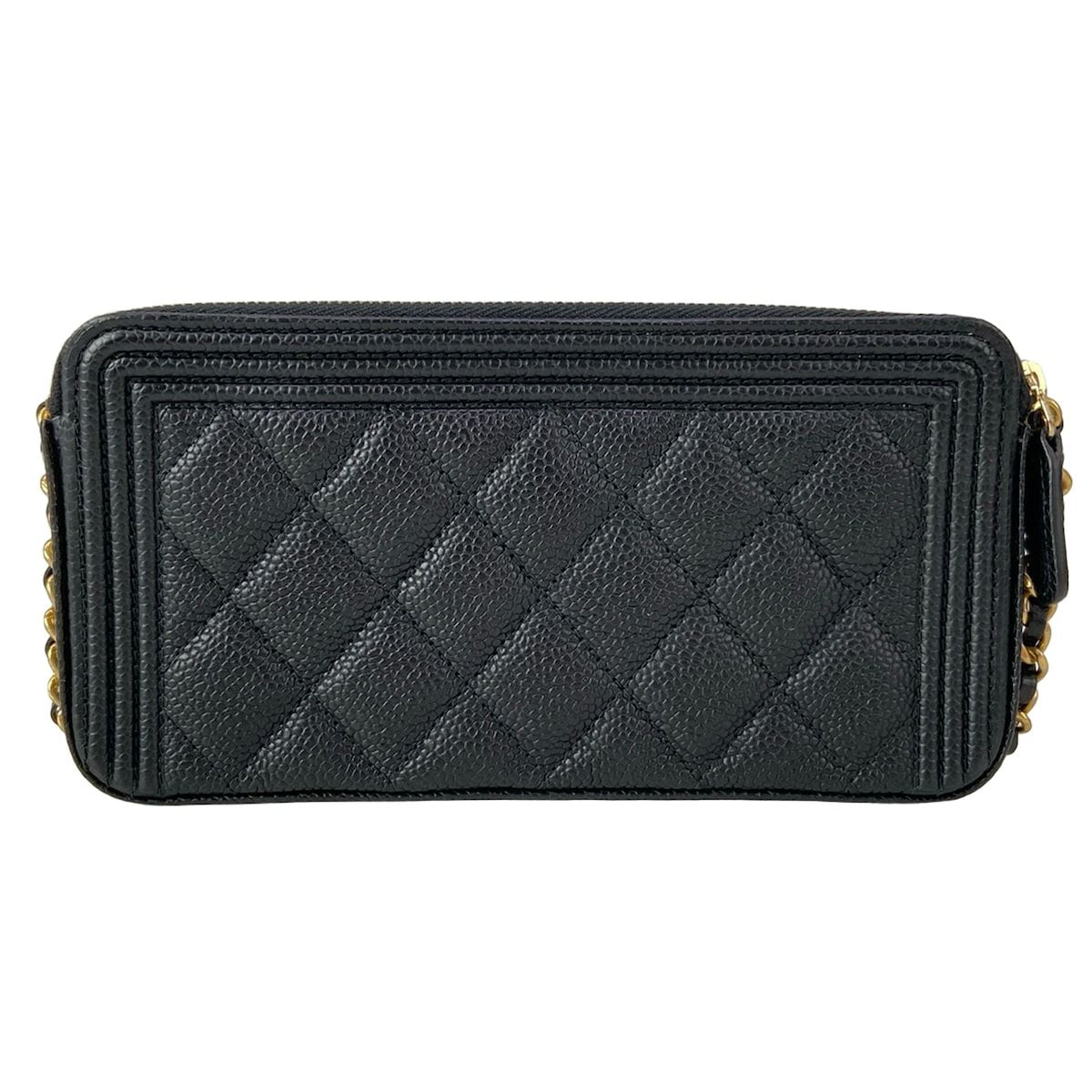 Chanel Wallet Boy Quilted Black Chain Matte Togo Shoulder Bag — view 2
