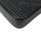 Chanel Wallet Boy Quilted Black Chain Matte Togo Shoulder Bag — view 7