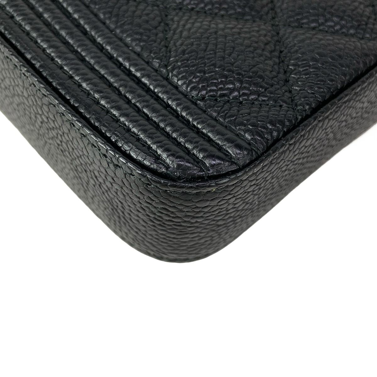 Chanel Wallet Boy Quilted Black Chain Matte Togo Shoulder Bag — view 7