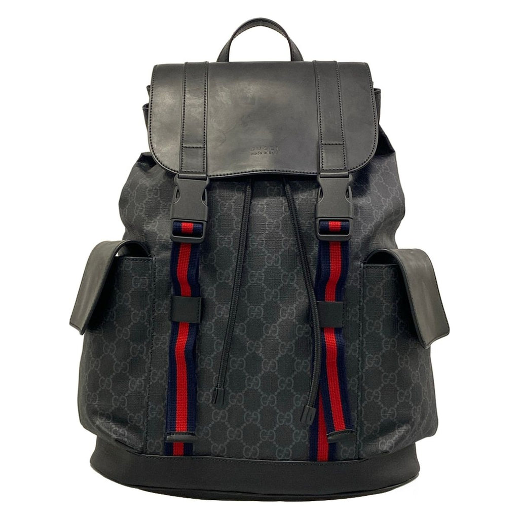 Gucci Backpack Soft GG Supreme Canvas Black Dark Gray