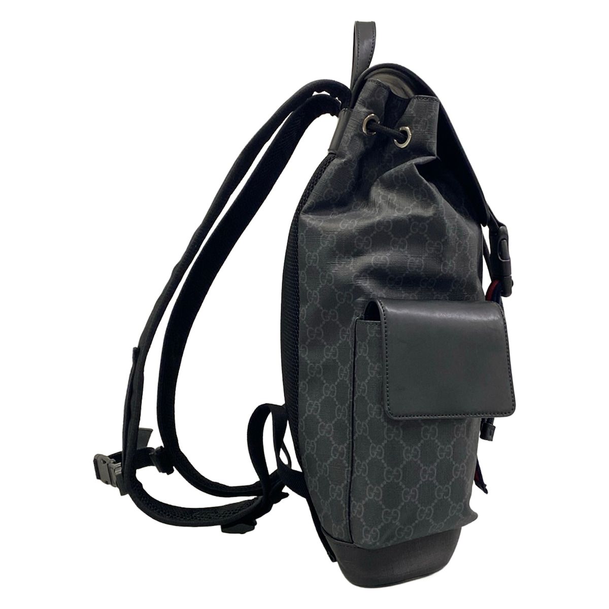 Gucci Backpack Soft GG Supreme Canvas Black Dark Gray — view 2