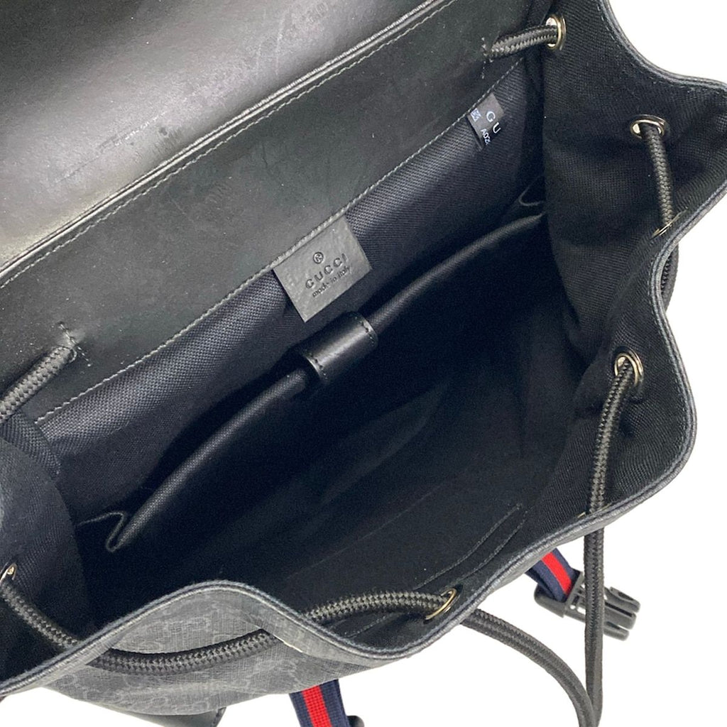 Gucci Backpack Soft GG Supreme Canvas Black Dark Gray — view 7