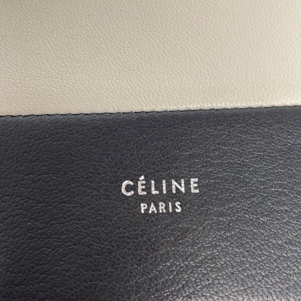 Celine Shoulder Bag Frame Evening Clutch Black Ivory Chain Leather — view 8