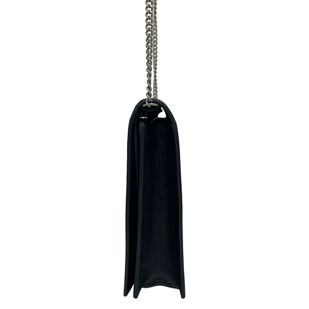 Celine Shoulder Bag Frame Evening Clutch Black Ivory Chain Leather — view 2