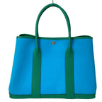 Hermes Tote Bag Garden Party PM Blue Aztec Vert Jade Silver — view 3
