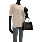 Loewe Vintage Black Gold Leather Handbag — view 7