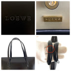 Loewe Vintage Black Gold Leather Handbag — view 4