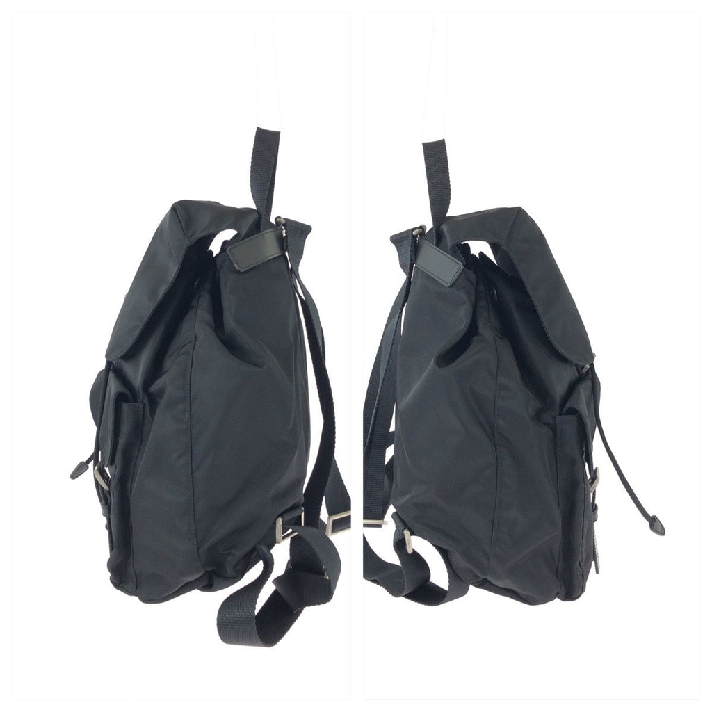 Prada Tessuto Black Silver Nylon Leather Backpack — view 8