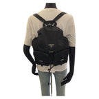 Prada Tessuto Black Silver Nylon Leather Backpack — view 7