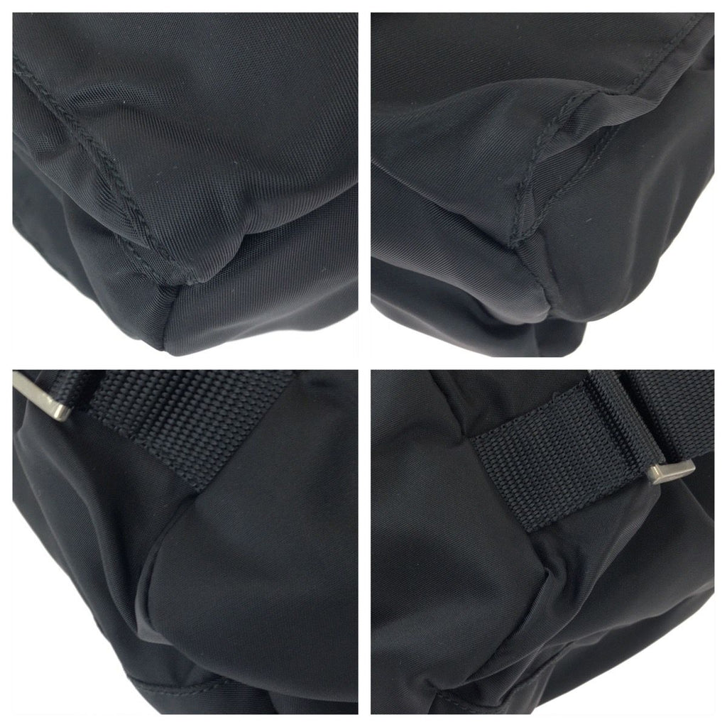 Prada Tessuto Black Silver Nylon Leather Backpack — view 3