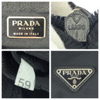Prada Tessuto Black Silver Nylon Leather Backpack — view 4