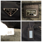 Prada Tessuto Black Silver Nylon Leather Boston Bag — view 4