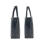Prada Black Silver Patent Leather Tote Bag — view 8