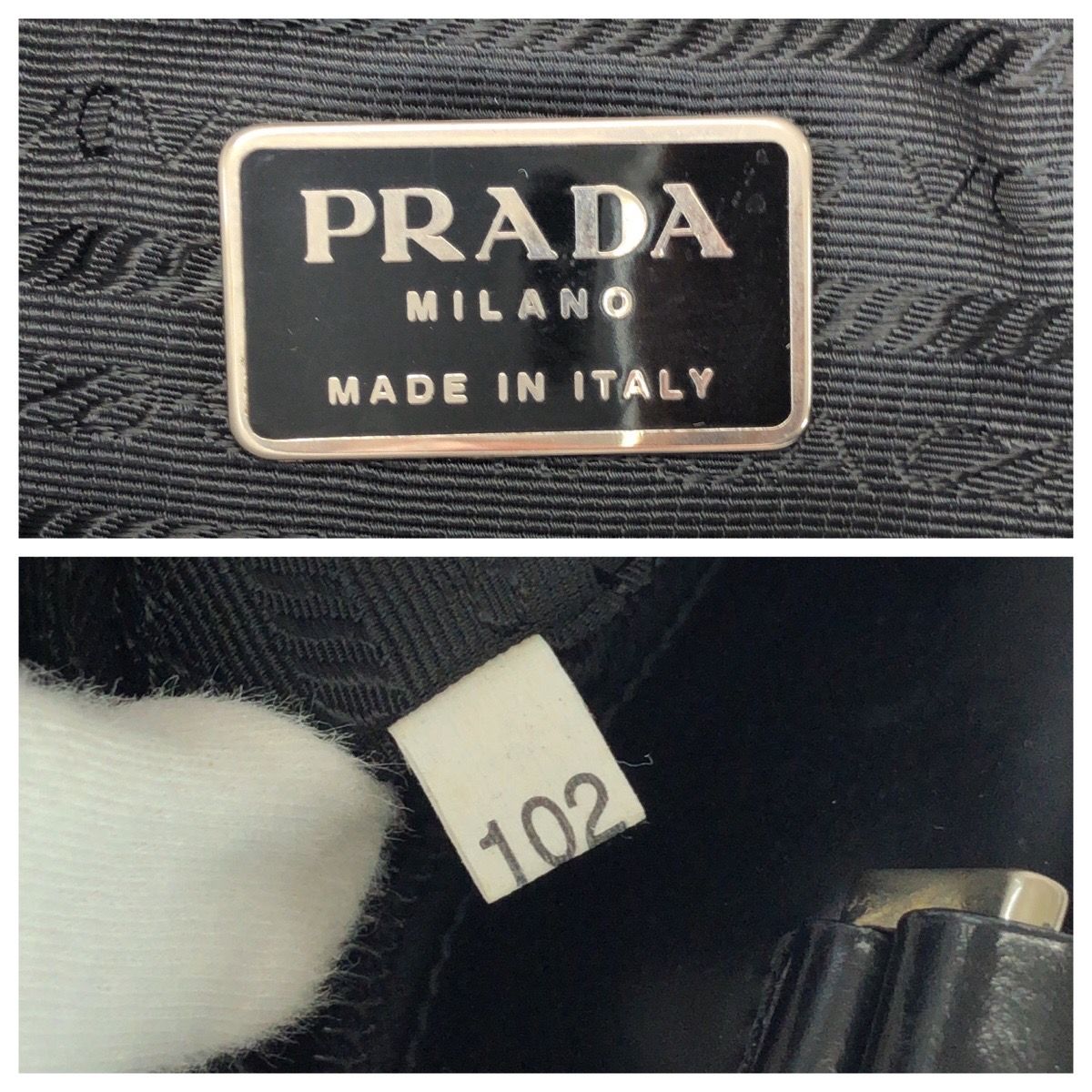 Prada Black Silver Patent Leather Tote Bag — view 4