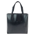Prada Black Silver Patent Leather Tote Bag