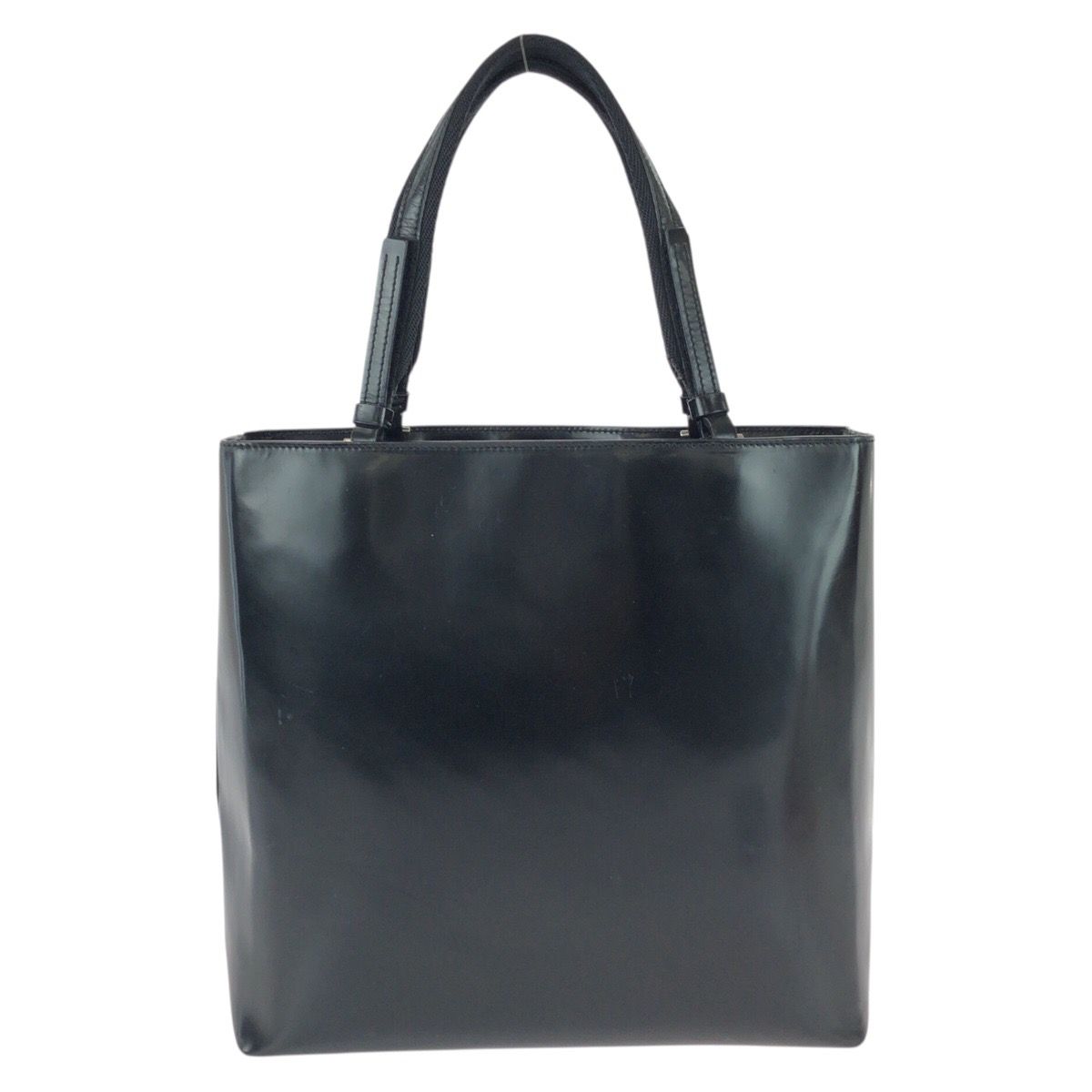 Prada Black Silver Patent Leather Tote Bag — view 2
