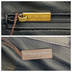 Bottega Veneta Vintage Intrecciato Black Gold Leather Handbag — view 3