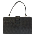 Bottega Veneta Vintage Intrecciato Black Gold Leather Handbag — view 2