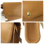 Dior Vintage CD Logo Brown Camel Gold Leather Shoulder Bag — view 5