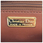 Dior Vintage CD Logo Brown Camel Gold Leather Shoulder Bag — view 4